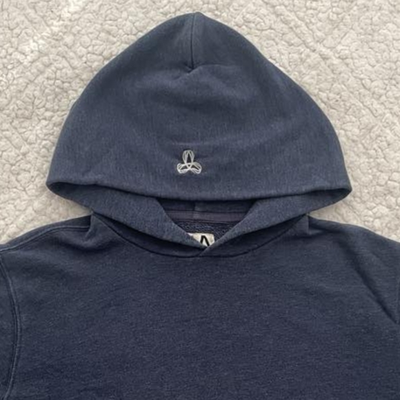ARITZIA cotton navy blue pullover hoodie with front pocket - Picture 2 of 7